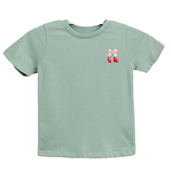 The Juniper Shop Coquette Strawberry Watercolor Youth Short Sleeve Tee