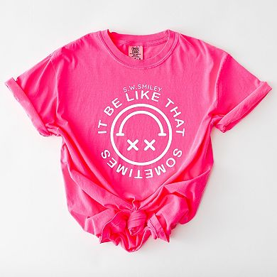Simply Sage Market S.W.Smiley It Be Like That Smiley Face Garment Dyed Tee