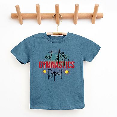 The Juniper Shop Eat Sleep Gymnastics Repeat Youth Short Sleeve Tee