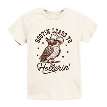 The Juniper Shop Hootin' Leads To Hollerin' Owl Youth Short Sleeve Tee