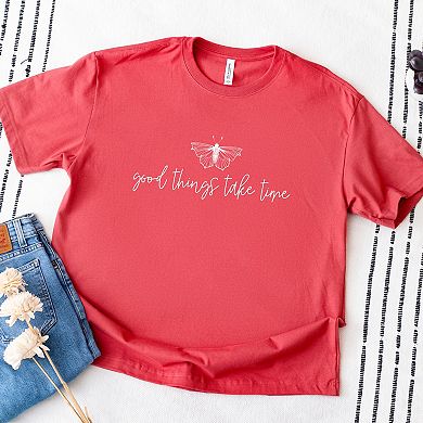 Simply Sage Market Good Things Take Time Butterfly Heavyweight Tee