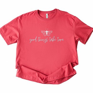 Simply Sage Market Good Things Take Time Butterfly Heavyweight Tee