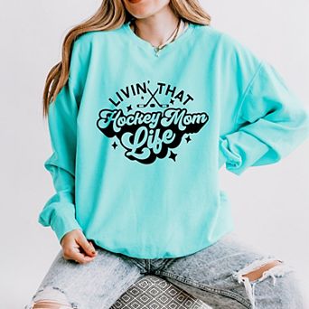 Simply Sage Market Livin' That Hockey Mom Life Lightweight Garment Dyed Sweatshirt