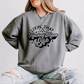 Simply Sage Market Livin' That Hockey Mom Life Lightweight Garment Dyed Sweatshirt
