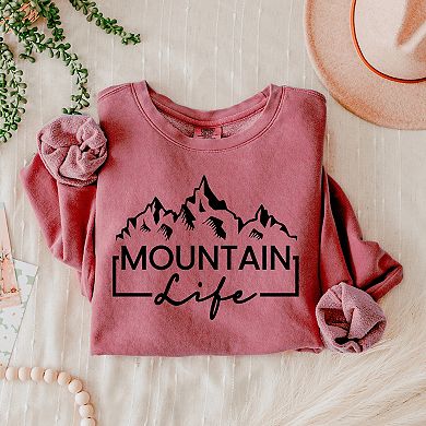 Simply Sage Market Mountain Life Lightweight Garment Dyed Sweatshirt