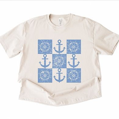 Anchor Wheel Grid - Womens Heavyweight Tee