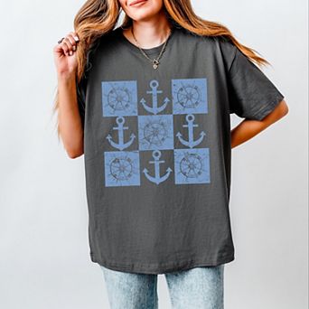 Anchor Wheel Grid - Womens Heavyweight Tee