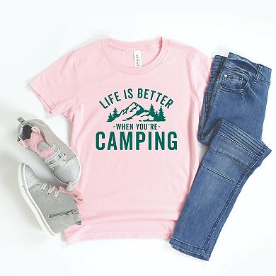 The Juniper Shop Life Is Better When You're Camping Youth Short Sleeve Tee