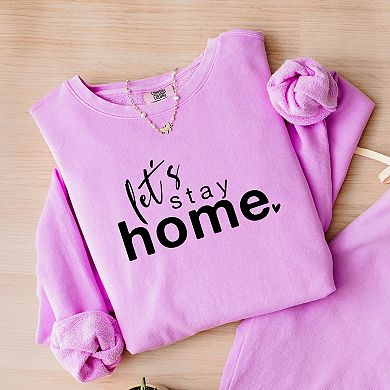 Simply Sage Market Let's Stay Home Lightweight Garment Dyed Sweatshirt