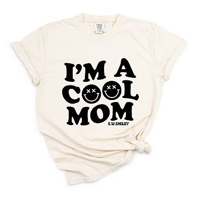 Simply Sage Market S.W.Smiley I'm A Cool Mom Smiley Face Garment Dyed Tee