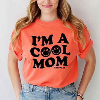Simply Sage Market S.W.Smiley I'm A Cool Mom Smiley Face Garment Dyed Tee