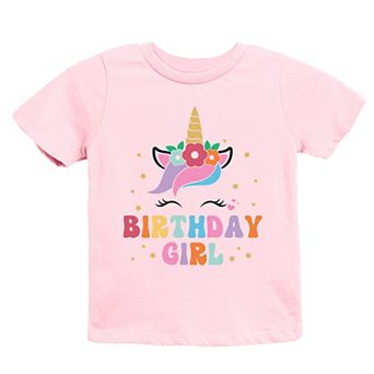The Juniper Shop Birthday Girl Unicorn Youth Short Sleeve Tee