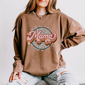 Simply Sage Market Mama Leopard Circle Lightweight Garment Dyed Sweatshirt