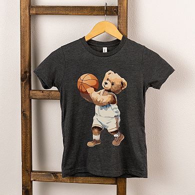 The Juniper Shop Watercolor Basketball Bear Youth Short Sleeve Tee