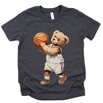 The Juniper Shop Watercolor Basketball Bear Youth Short Sleeve Tee