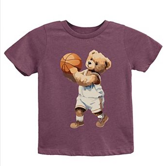 The Juniper Shop Watercolor Basketball Bear Youth Short Sleeve Tee