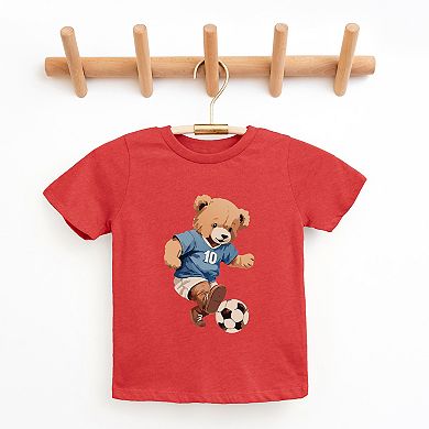 The Juniper Shop Watercolor Soccer Bear Youth Short Sleeve Tee