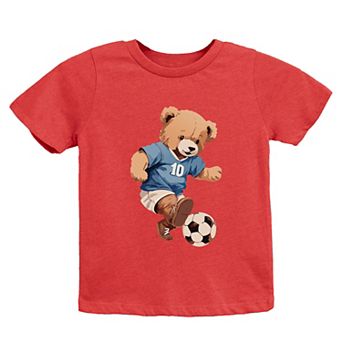 The Juniper Shop Watercolor Soccer Bear Youth Short Sleeve Tee