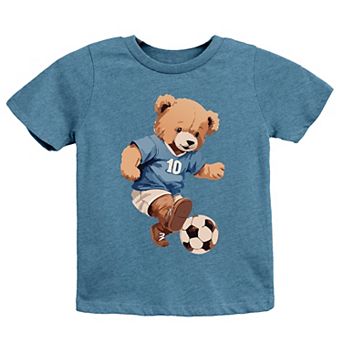 The Juniper Shop Watercolor Soccer Bear Youth Short Sleeve Tee