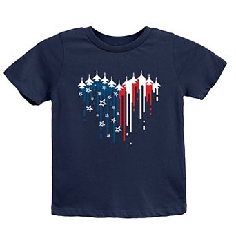 The Juniper Shop Patriotic Plane Heart Youth Short Sleeve Tee