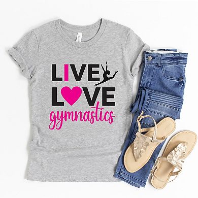 The Juniper Shop Live Love Gymnastics Youth Short Sleeve Tee