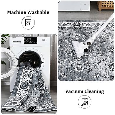Area Rugs Rug for Living Room, Machine Washable Rug, Non Slip Printed Floor Carpet