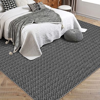 Large Area Rug Soft Washable Thin Floor Carpet Non Slip Low Pile Rug