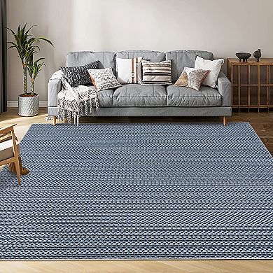 Large Area Rug Soft Washable Thin Floor Carpet Non Slip Low Pile Rug