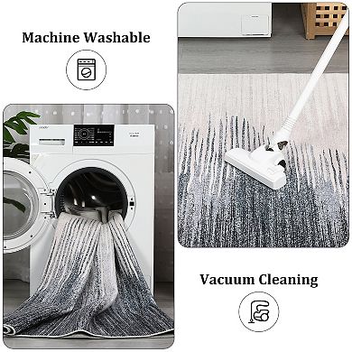 Modern Abstract Area Rugs, Machine Washable Stain Resistant Floor Carpet