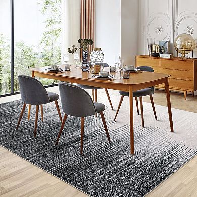 Modern Abstract Area Rugs, Machine Washable Stain Resistant Floor Carpet