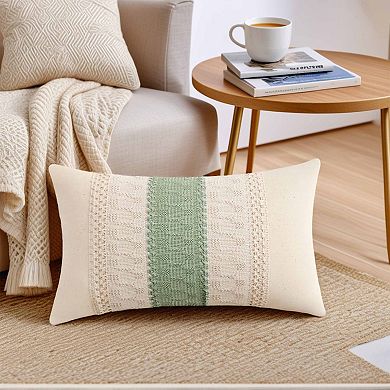 2Pcs Geometry Weave Throw Pillow Covers for Sofa Living Room Boho Farmhouse Decor