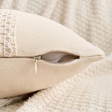 2Pcs Geometry Weave Throw Pillow Covers for Sofa Living Room Boho Farmhouse Decor