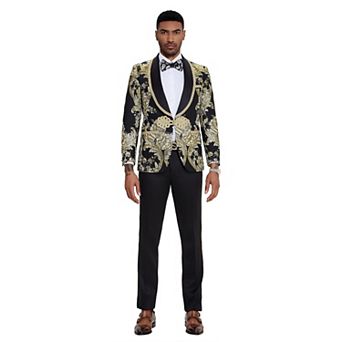 Men’s Skinny-Fit 2 pc Paisley Suit with Satin Shawl Collar
