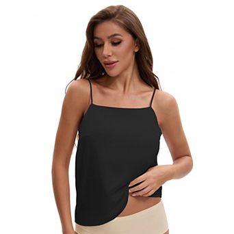 Women's Square Neck Scoop Back Cami Vest Light Loose Fit Sleeveless Tank Camisoles
