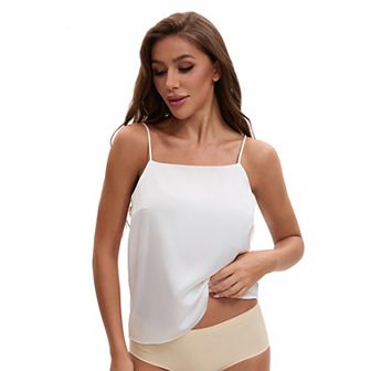 Women's Square Neck Scoop Back Cami Vest Light Loose Fit Sleeveless Tank Camisoles
