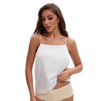 Women's Square Neck Scoop Back Cami Vest Light Loose Fit Sleeveless Tank Camisoles