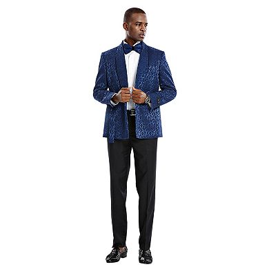 Tazzio Double-Breasted 2pc Paisley Suit Set w/ Belt