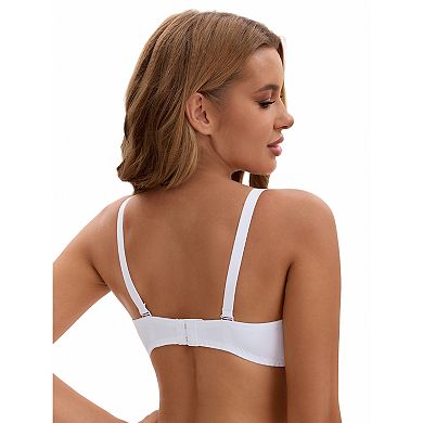 3 Pcs for Women's Lace Full Coverage Adjustable Strap Push Up Bras, Available in Plus Size
