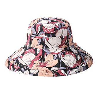 2-in-1 Women's Floral & Solid Double-Sided Bucket Hat for Outdoor