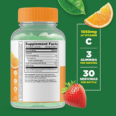 Lifeable® Vitamin C 1,050 mg Gummies - Immune System - 90 Gummies