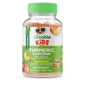 Lifeable® Turmeric Curcumin and Ginger for Kids Gummies - Immune Support - 60 Gummies
