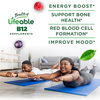 Lifeable® Vitamin B12 1,000 mcg Gummies - Energy, Mood and Metabolism - 60 Gummies