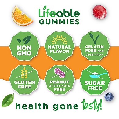 Lifeable® Sugar Free Vitamin B12 1,000 mcg Gummies - Energy, Mood and Metabolism - 60 Gummies