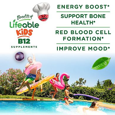 Lifeable® Vitamin B12 for Kids 1,000 mcg Gummies - Energy, Mood and Metabolism - 60 Gummies