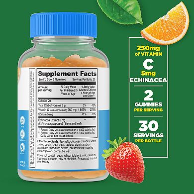 Lifeable® Sugar Free Vitamin C for Kids 250 mg Gummies - Immune System - 60 Gummies