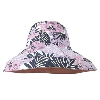 Women's 2-in-1 Double-Sided Bucket Hat with Floral & Solid Design