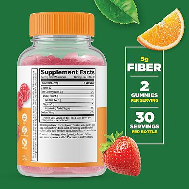 Lifeable® Prebiotic Fiber 5g Supplement Gummies - Digestive System - 60 Gummies