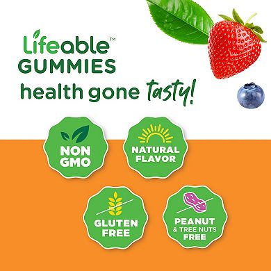 Lifeable® Calcium, Magnesium, Zinc and Vitamin D Gummies - Teeth, Bones, Muscles - 90 Gummies
