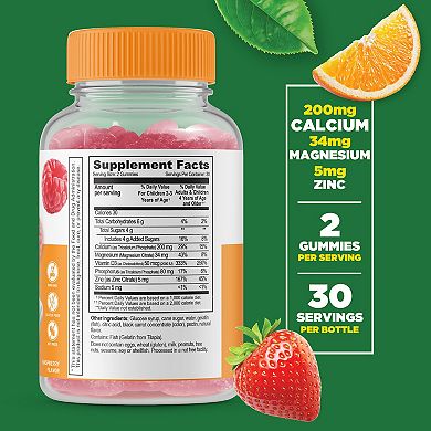 Lifeable® Calcium, Magnesium, Zinc and Vitamin D Gummies - Teeth, Bones, Muscles - 90 Gummies