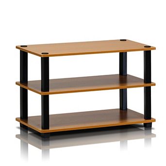 Furinno 3 tier 23.6"W Wood & PVC Tubes Shoe Rack, Shoe Shelf Holds up to 9 Pairs for Enterway